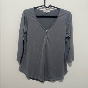 Green Envelope Charcoal Long Sleeve Top